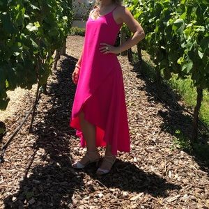 Lulus sweet surprise hot pink high-low dress